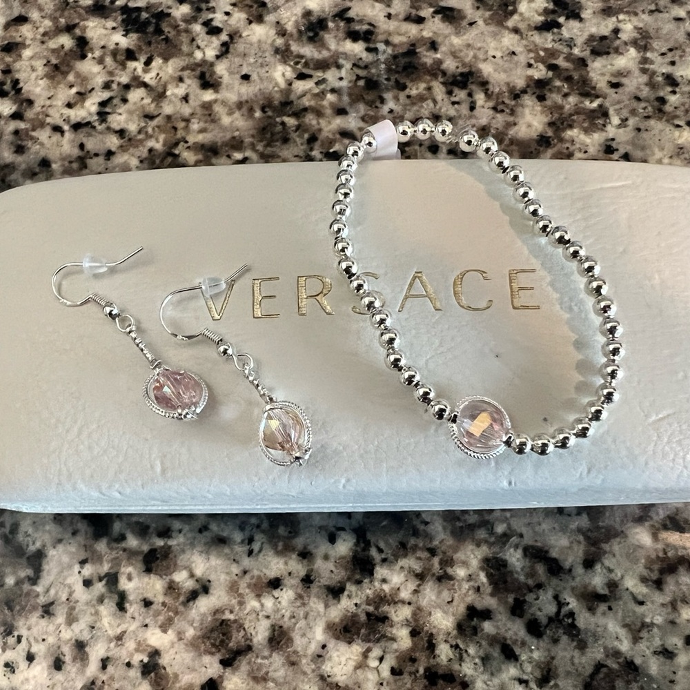 Handmade quality silver bracelet earring set